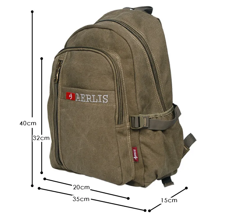 AERLIS брендовый мужской холщовый рюкзак, Женский Повседневный Рюкзак для колледжа и путешествий, мужской большой рюкзак для ноутбука, сумки через плечо, Mochila Escolar 507