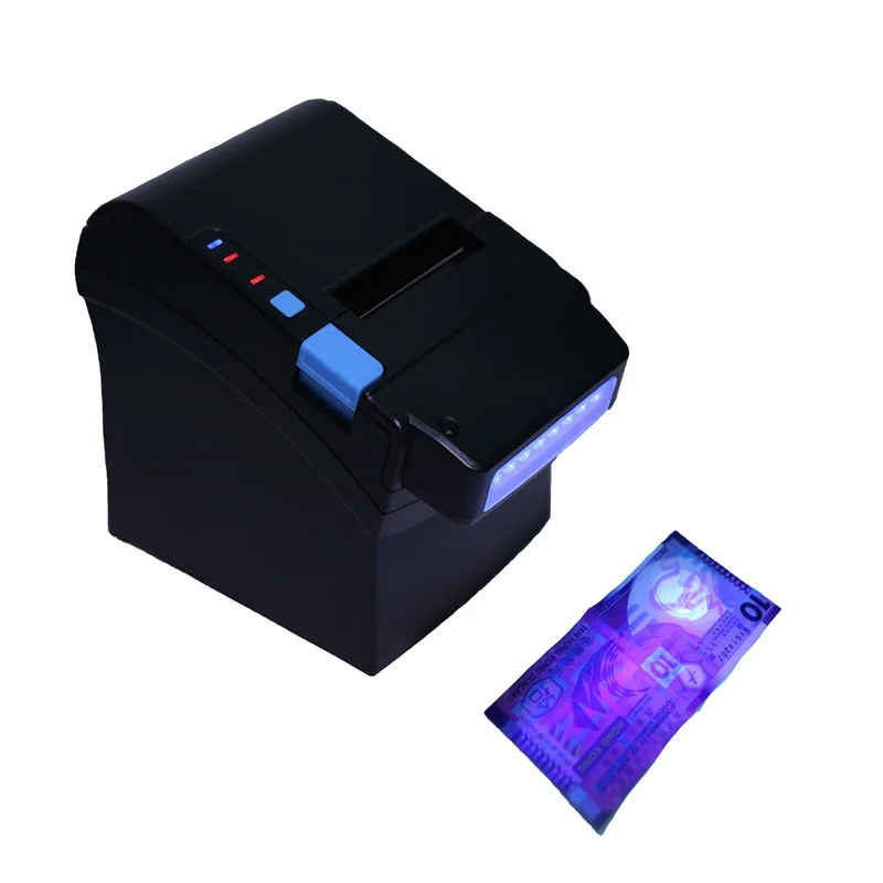GZ8003 Pos طابعة 3 بوصة 80 مللي متر الحرارية استلام تذكرة صغيرة طابعة باركود التلقائي الة قطع الورق وظيفة المال كاشف