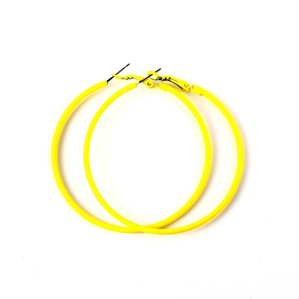 9 Colour Punk Big Size Hoop Earrings Ear Loop 50-70mm New Fashion Round Circle Earring Exaggerated Party Jewelry for Women
