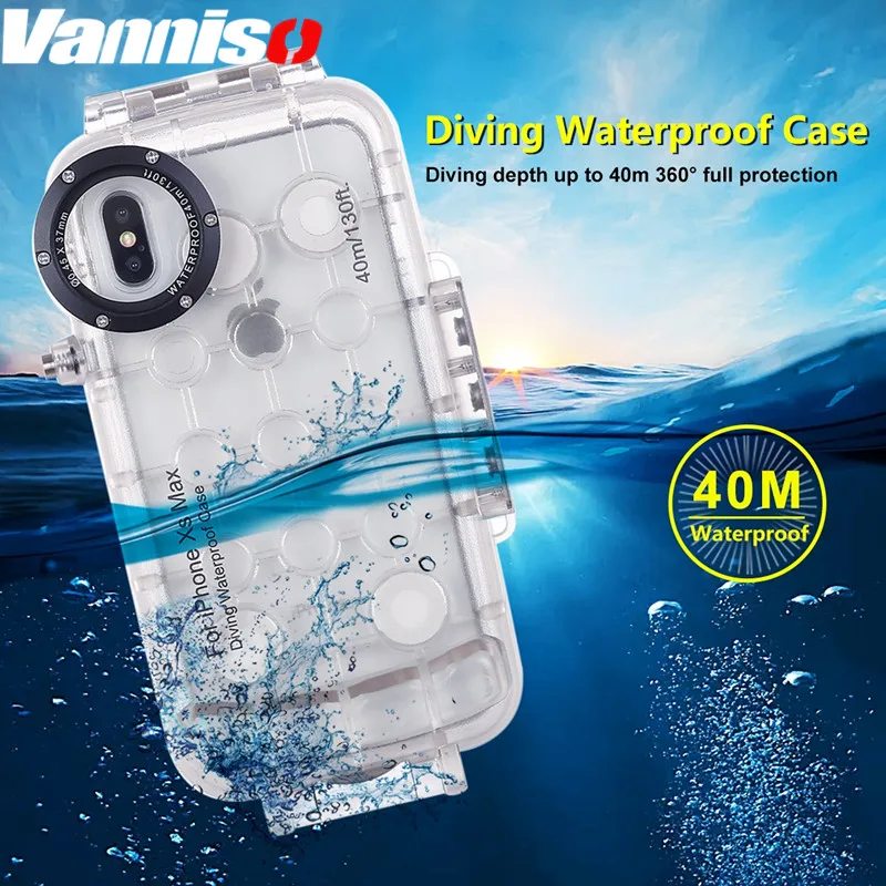 

40M Deep Diving Waterproof Cases for iphone XR XS MAX Professional Swim Underwater Camera Shockproof Case for iphone X 7 8 6PLUS