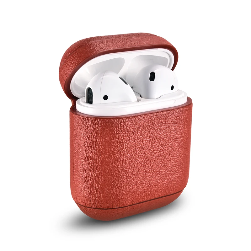 ICarer Ретро Чехол Для AirPods из натуральной кожи чехол для Apple AirPods iPhone сумка для наушников Мини Портативный чехол для хранения
