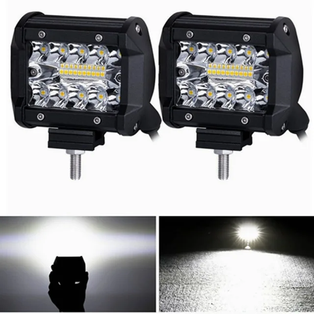

2PCS Triple Row LED Light Bar 4inch Spot Flood Combo Beam LED Driving Lights Off Road Lighting LED Work Lights for Truck