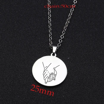 

Trendy Handle Mirror Style Round Necklace For Lovers Boyfriend Girlfriend Pendant Necklace Gift Fashion Jewelry