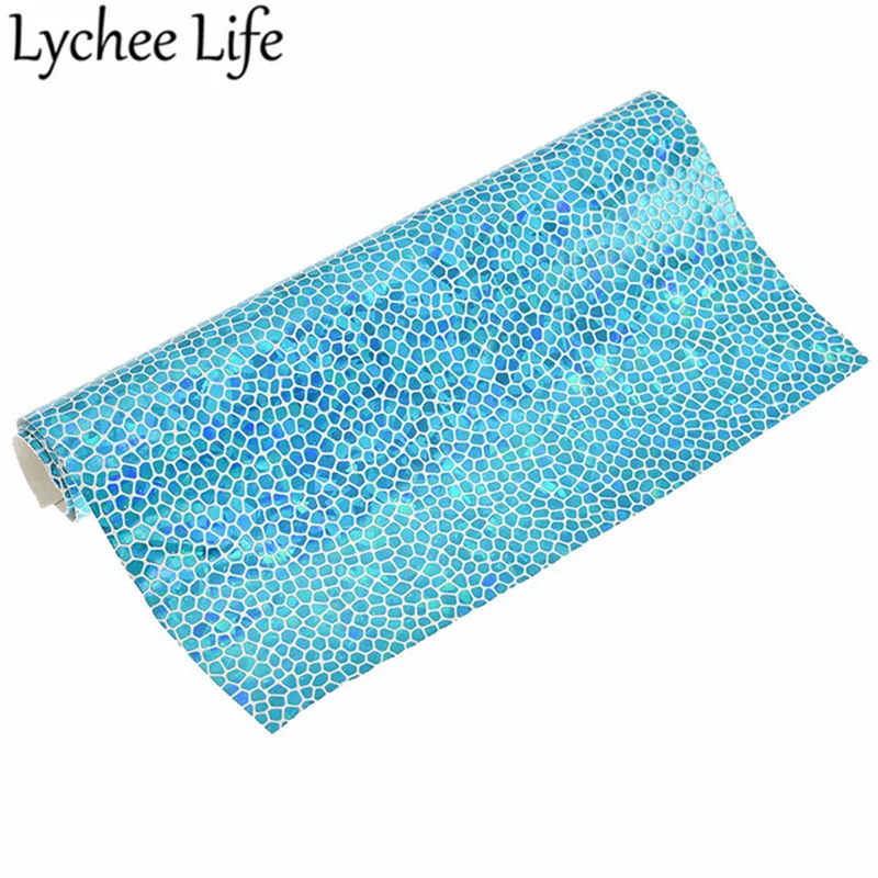 Lychee Life голограмма камень искусственная кожа ткань A4 красочные PU 29x21 см Ткань DIY для пошива домашней одежды аксессуары для одежды