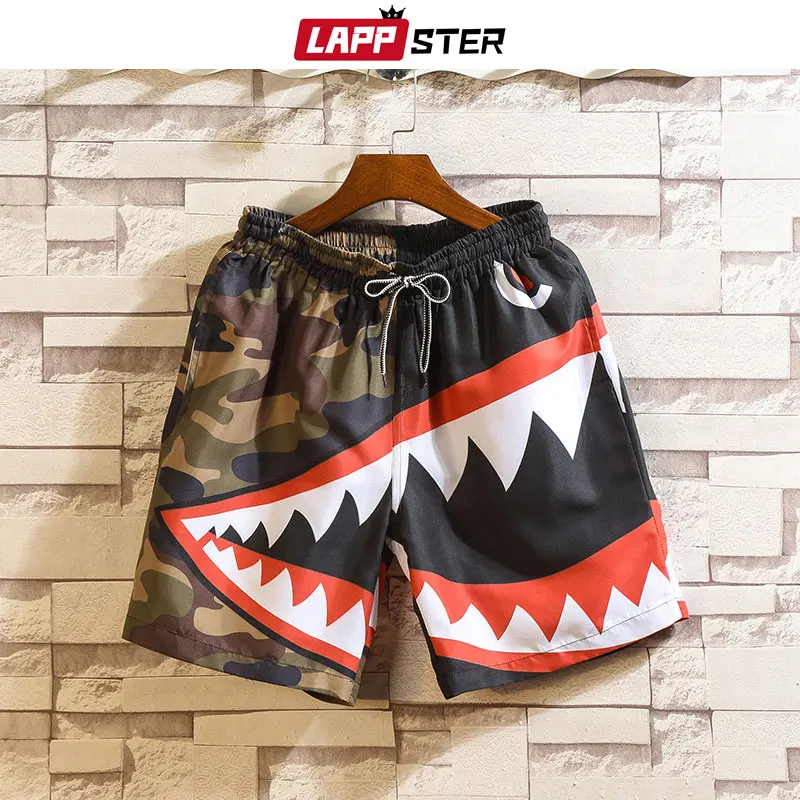 

LAPPSTER Men Summer Patchwork Shorts 2019 Mens Streetwear Hip Hop Shorts Casual Shark Polyester Colorful Sweat Shorts Big Size