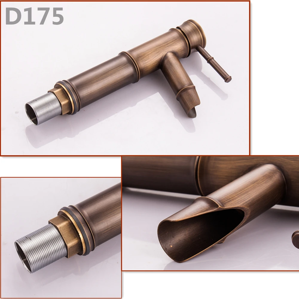 Bathroom Faucet Antique bronze finish Brass Basin Sink Faucet Single Handle water Hot and Cold taps Mci58