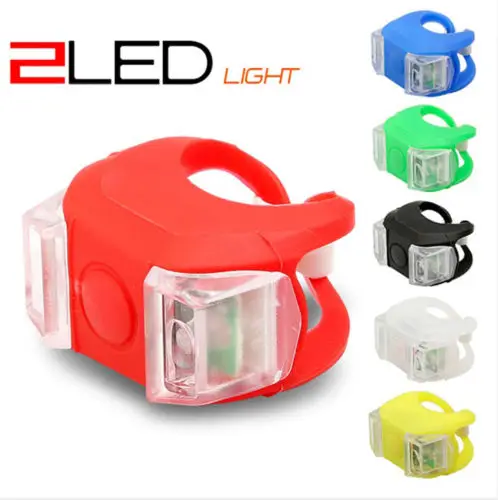 

2x Frog Silicone LED Light Cycling Bicycle Bike Head Front Rear Wheel Flash Lamp