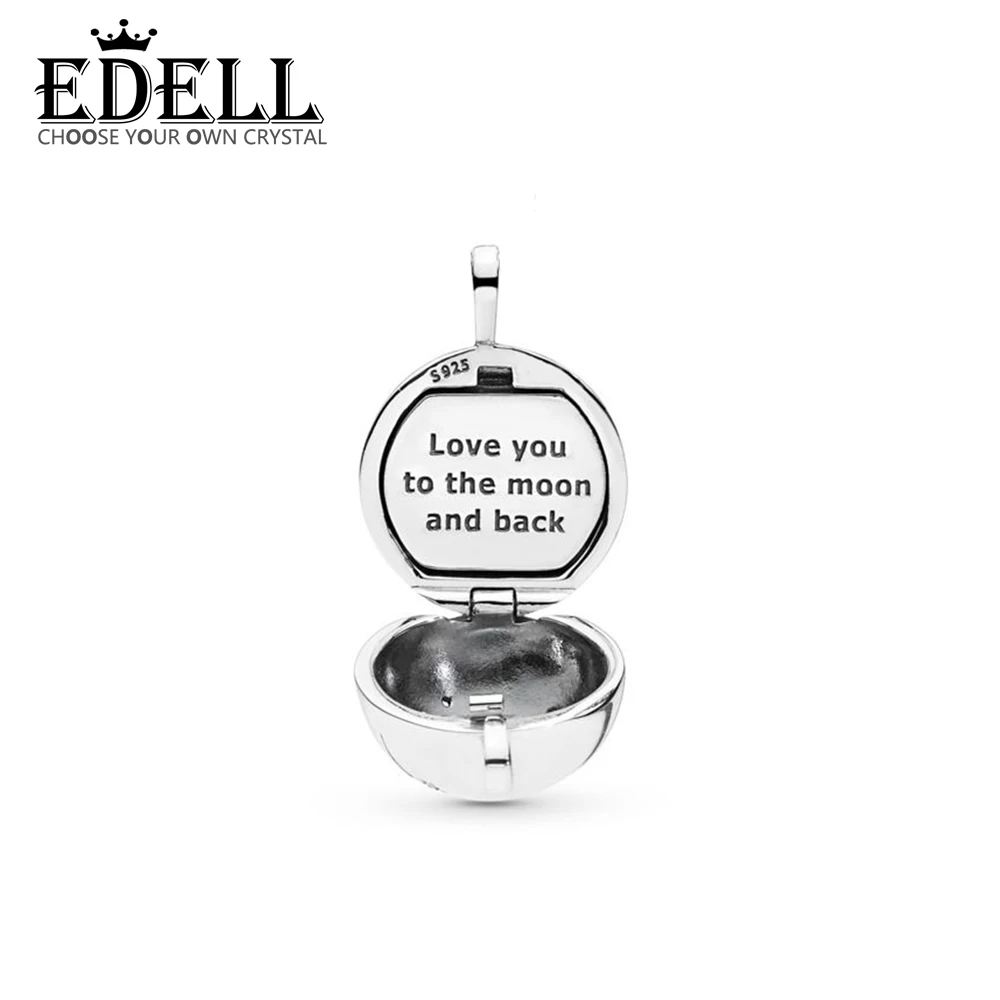 

EDELL 100% 925 Sterling Silver New 397537CZ MOON AND STARS NECKLACE PENDANT Suitable DIY Necklace Women's Gift Original Jewelry