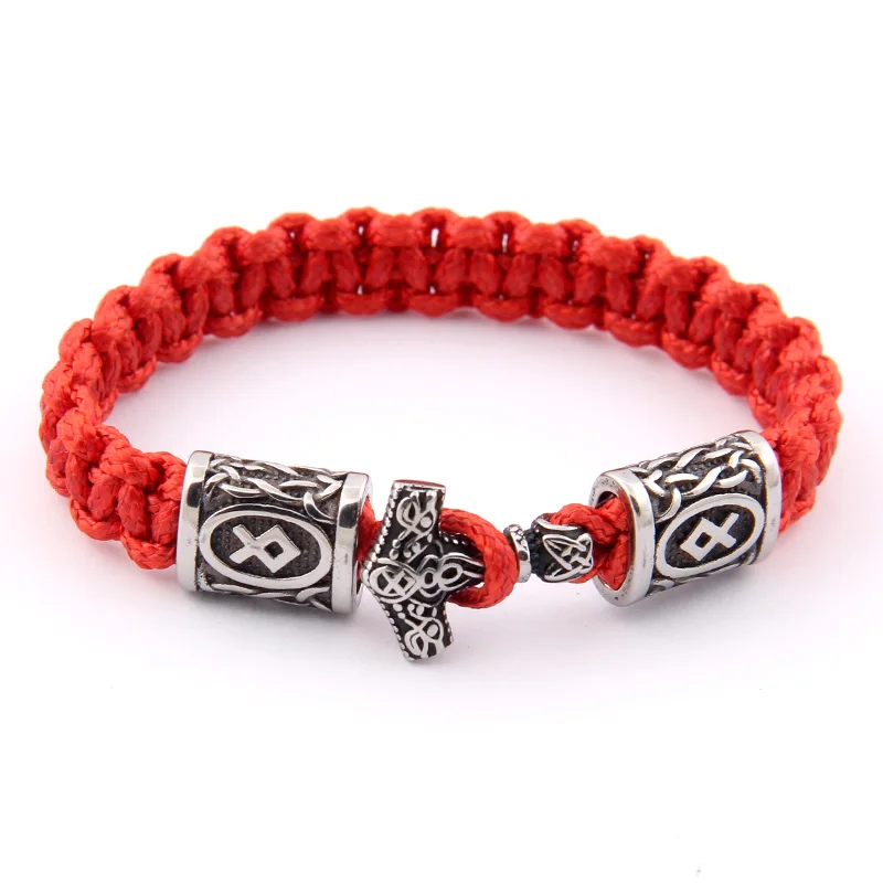 

dropshipping 1pcs thor's hammer mjolnir bracelet viking scandinavian norse viking bracelet Men gift
