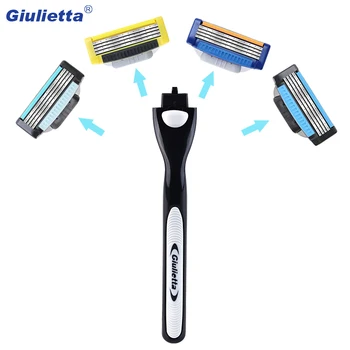 

Giulietta 1 handle 1 Razor Multifunctional Razor Blades Men Facial Beard 4-Layer Blades Compatible for Giulietta Shaving Handle
