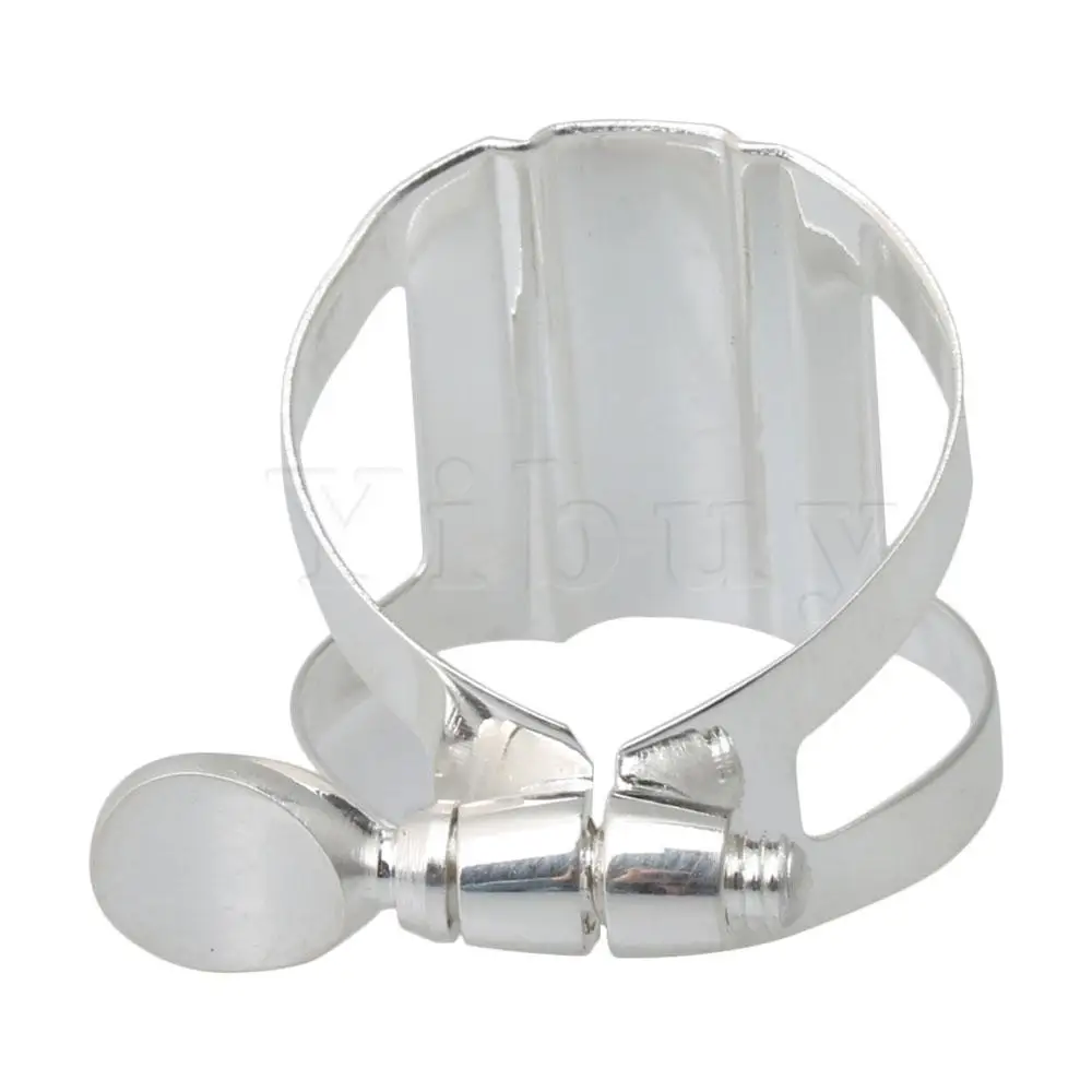 

Yibuy Dia 1.07inch Metal Silver Plated Clarinet Mouthpiece Ligature for Woodwind Instruments Accessories