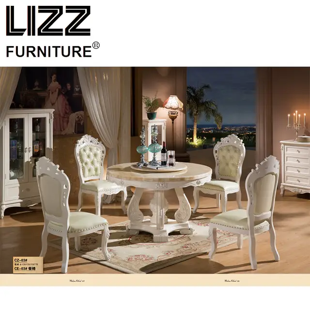 Marble Dining Table Room Furniture Set Royal