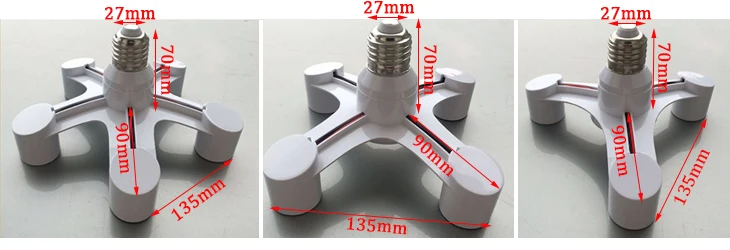 E27 с резьбовым горлом 5/4/3 в 1 основание держателя переходника-разветвитель светодиодный функциональный Разъем круглые светодиодные лампы