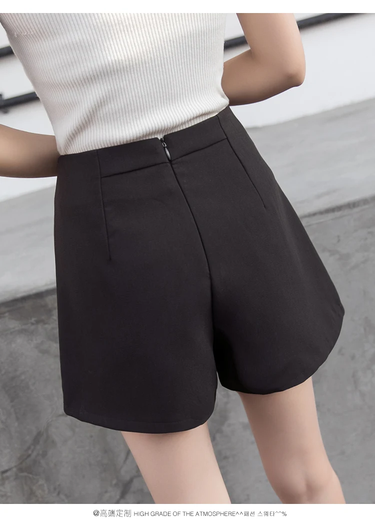 Summer Women Shorts Sweet Button High Waist A Word Wide Leg Shorts Female Casual Ladies High Waist Shorts Korte Broek Vrouwen fashion clothing