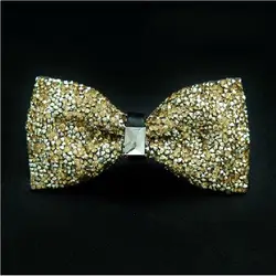 2019 модный мужской галстук-бабочка из золота с бриллиантами и кристаллами, 12-6 см