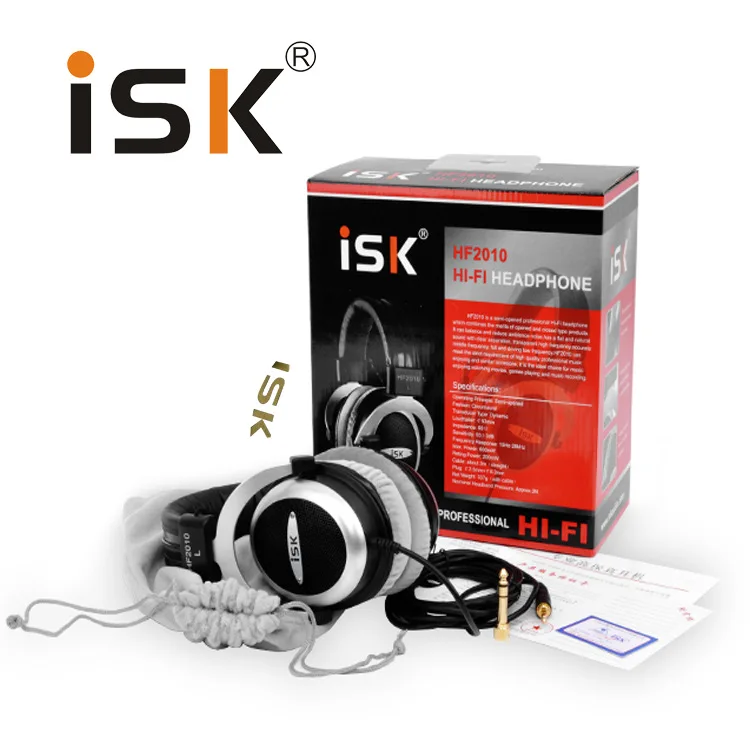 Оригинальные полуоткрытые наушники ISK HF2010 Hi Fi стерео студийные
