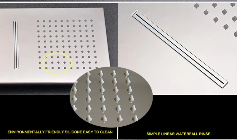 304 квадратные толстые насадки для душа из нержавеющей стали прямоугольной формы с дождевой насадкой и водопадом, настенный хромированный душ для ванной комнаты