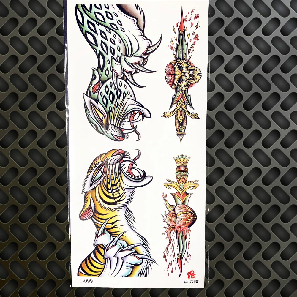 Акварельная тату наклейка на руку для мужчин и женщин|tiger temporary tattoos|tattoo armtemporary tattoo