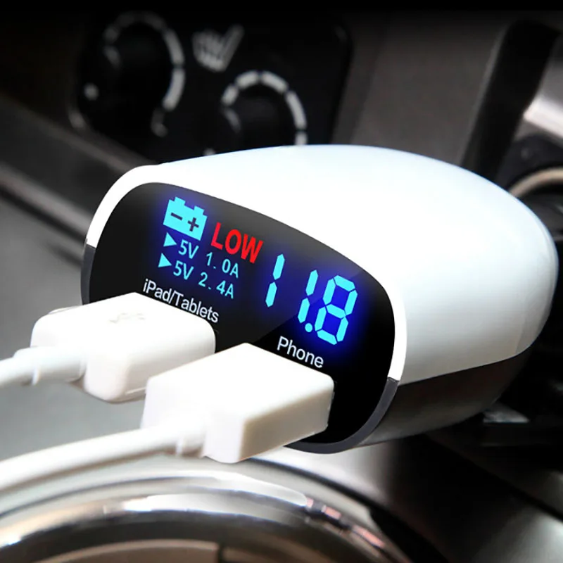 5 فولت 3.4a المزدوجة usb شاحن سيارة الجهد مراقب led الشاشة سيارة شحن محول ل جهاز الهاتف المحمول اللوحي الذكي شاحن 5 فولت 3.4a المزدوجة usb شاحن سيارة الجهد مراقب led الشاشة سيارة شحن محول ل جهاز الهاتف المحمول اللوحي الذكي شاحن