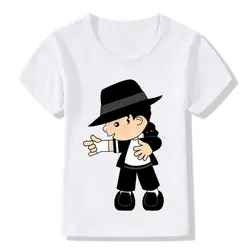 Детская футболка с рисунком Майкла Джексона для мальчиков и девочек, топы в стиле рок-н-ролл со звездами, детская повседневная одежда-5144