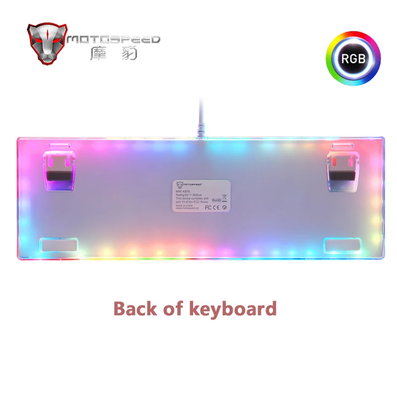  Motospeed edition Gaming Mechanical Keyboard 87 keys RGB Backlight Red/Blue Switch USB Wired keyboa