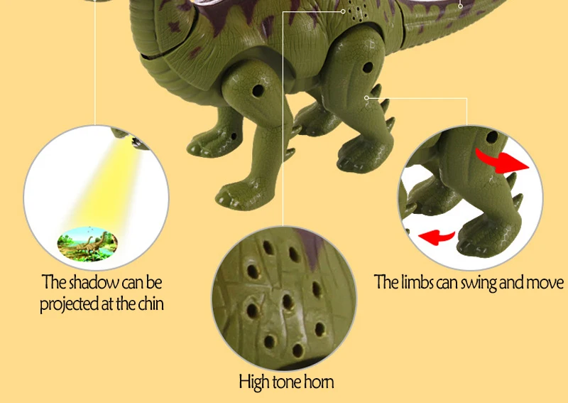 Электронные мигает динозавра Юрского периода Прохладный Животные игрушки проекции звучание мигает прекрасный электронные игрушки для