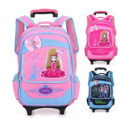 

School Rolling Backpack For Girls Girl's Travel Backpack Bag For School Rolling Backpack Children's Wheeled Backpack For School
