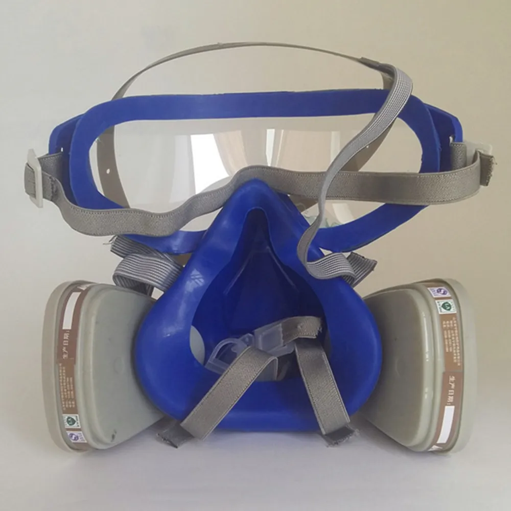 Pro Full Gas Mask Respirator with Goggles Anti-Gas Anti-Dust Chemical Protective Mask Activated Carbon Fire Escape Breathing Set