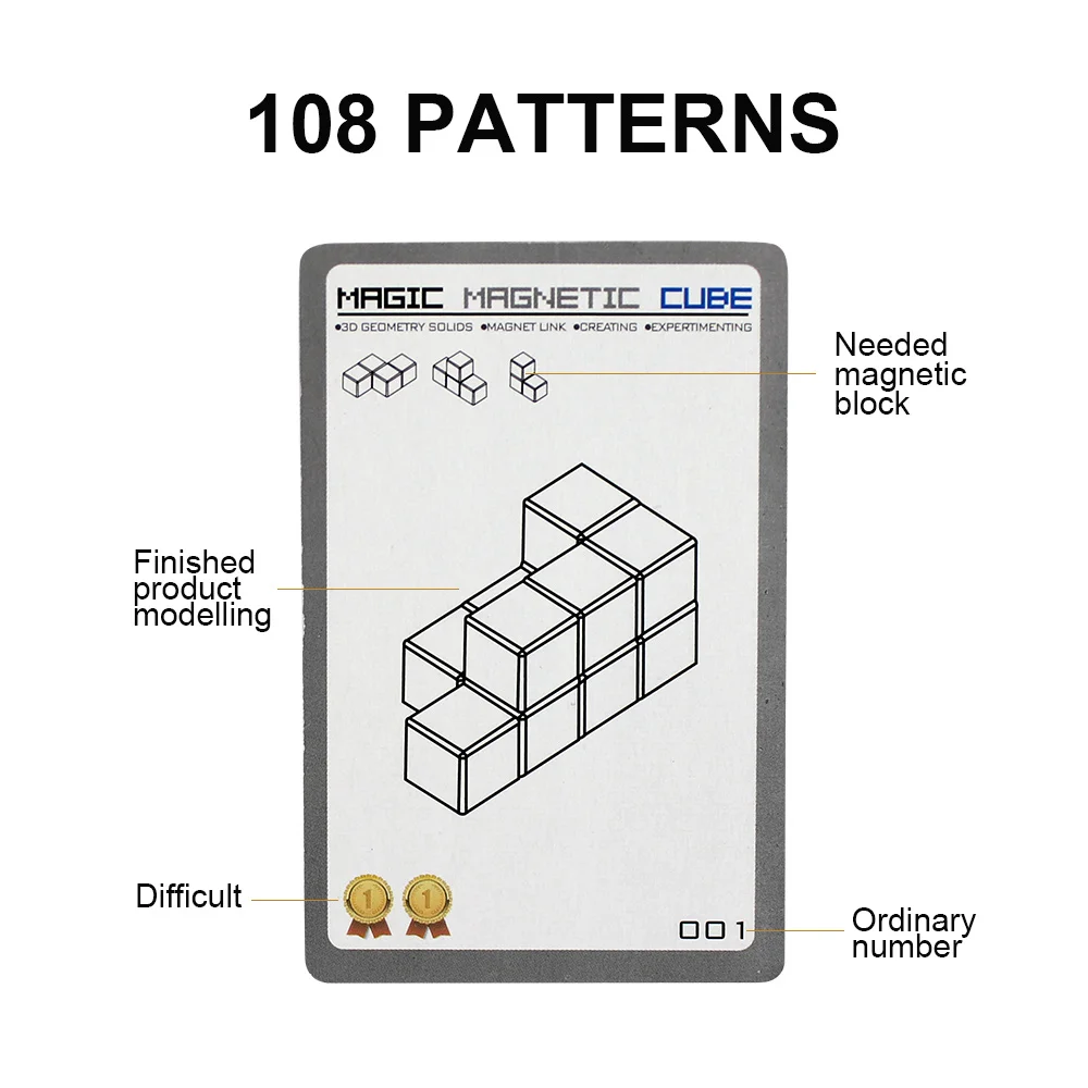 3D Сборка и изменение Куб Магнитная сила 7 шт. Головоломка Куб+ 54 шт. умные наборы открыток для детей и взрослых Развивающие игрушки подарки