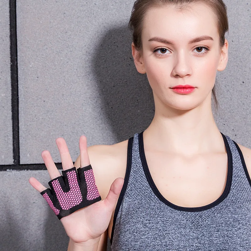 1Pair Anti-skid Fitness Gloves Breathable Gym Gloves Body Building Exercise Training Sports Crossfit Exercise for Men and Women