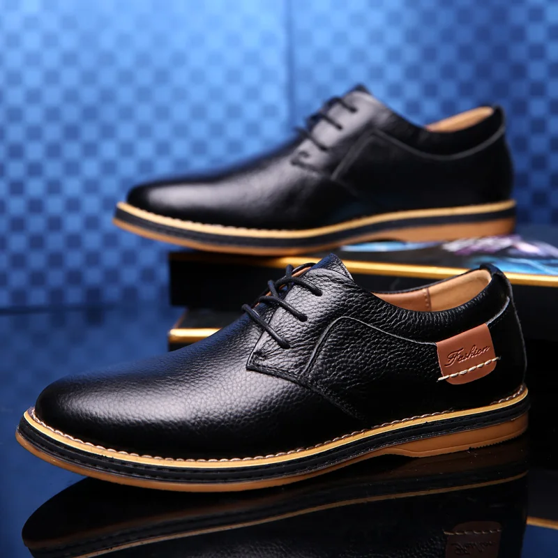 Men's Shoes - Men's Oxford Shoes Genuine Leather Lace Up Office ...