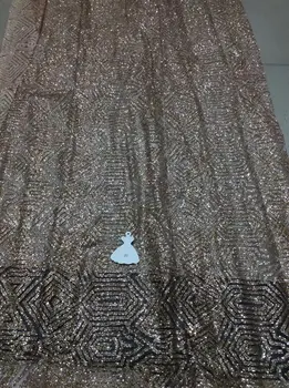 

5 yards Champagne gold sparkle glitter net mesh lace fabric for fashion designer/ wedding dress/party/lady dress