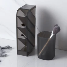 2PCs Set Nordic Cosmetic Storage Box Desktop Makeup Lipstick Brush Pen Office Holder Kitchen Spoon Fork Sundries Organizer