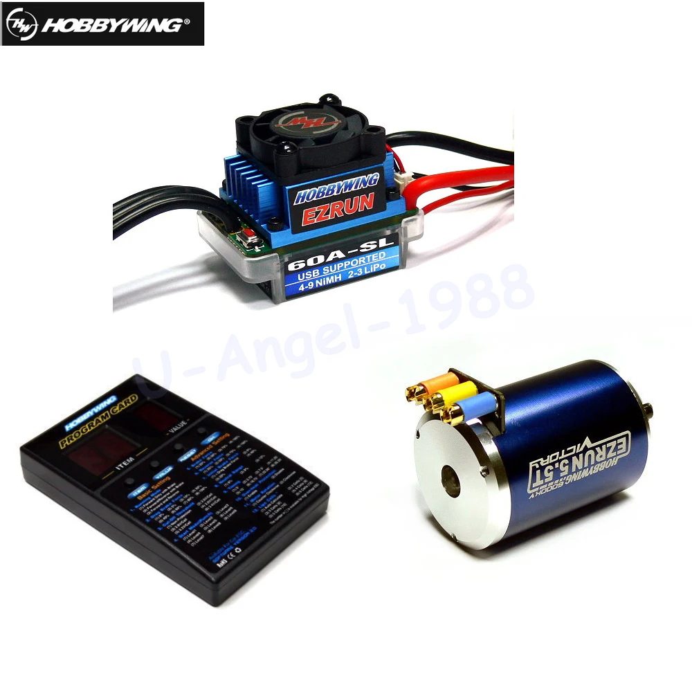 

Hobbywing EZRUN COMBO B4 5.5T 6000KV brushless Motor + Ezrun 60A v2 ESC RC 1/10 car+LED Program Card For 1/10 RC car truck buggy