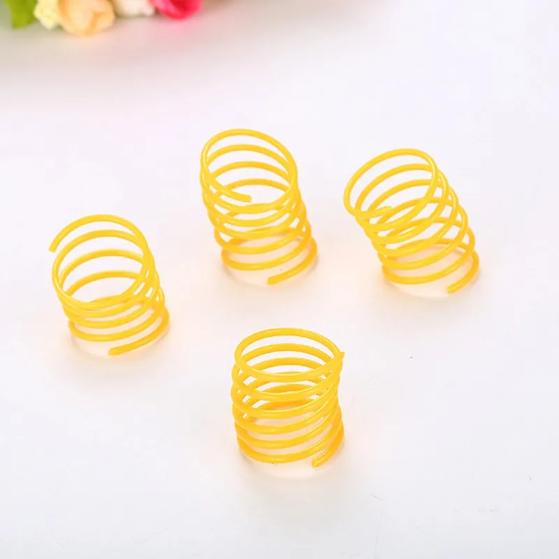 10Pcs Pet Wide Durable Heavy Gauge Plastic Colorful Springs Cat Toy Playing Toys for Kitten