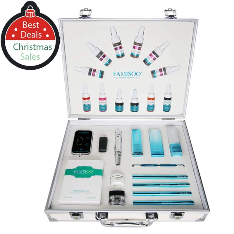 

FAMISOO New Permanent Makeup Machine Eyebrow Tattoo Professional Digital Device Machine Eyebrow Eyeliner Lip Pen Machine Sets