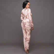 Интересно, красота в цветы синее кружевное платье покрытые блестками комбинезон, боди, костюм кошки, Комбинезоны леди Повседневная Рабочая в офис пляжная одежда