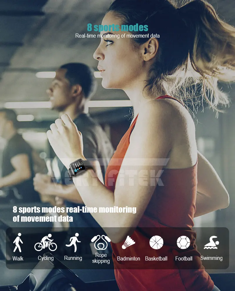 VERYFiTEK Smartwatch Blood Pressure Heart Rate Monitor Men Women Sport Watch Pedometer Stopwatch Smart Watch for IOS Android (11)