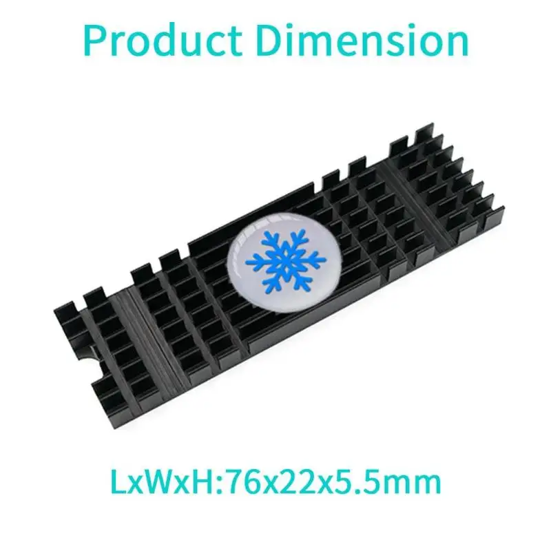 Laptop Memory Cooling Fin NVMe M.2 2280 SSD Nanometer Heat Conduction Silicone Pad Heatsinks Aluminum Alloy Radiator for Laptop