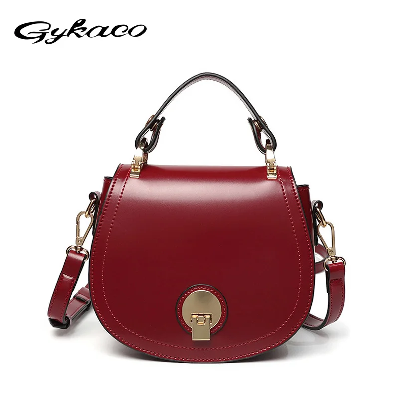 

Gykaeo Luxury Handbags Women Bags Designer Small Circular Shoulder Bag Ladies Street Fashion Lock Messenger Bags Bolsa Feminina