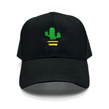 Бейсбольная кепка для женщин и мужчин, хлопковая шляпа с вышивкой кактуса, головной убор для спорта на открытом воздухе с регулируемой задней застежкой