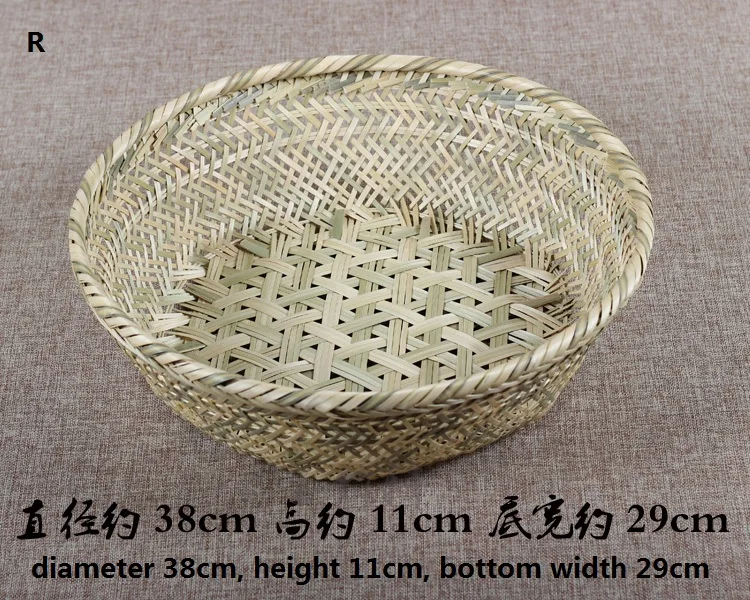 

Handmade Bamboo Basket Craft Bamboo Bustpan Container Storage Plaque Multi Functional