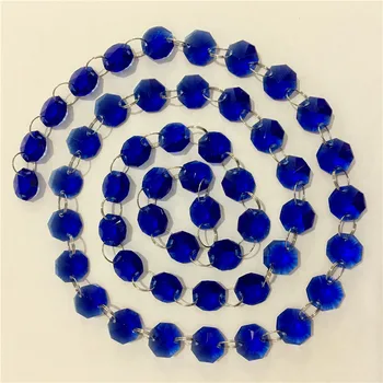 

Middle Blue 14mm 5 Meters Glass Crystal Octagon Crystal Beads For Holiday Party Celebration Big Promotion