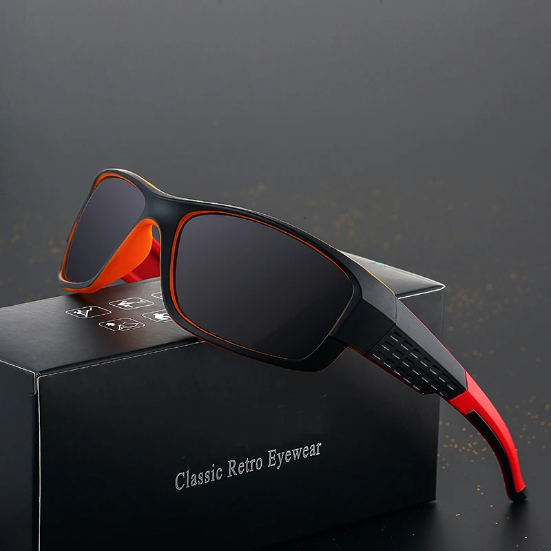 

Ywjanp Polarized Sunglasses Men Brand Designer Square Sports Sun Glasses for Men Driving Black Frame Goggle oculos UV400