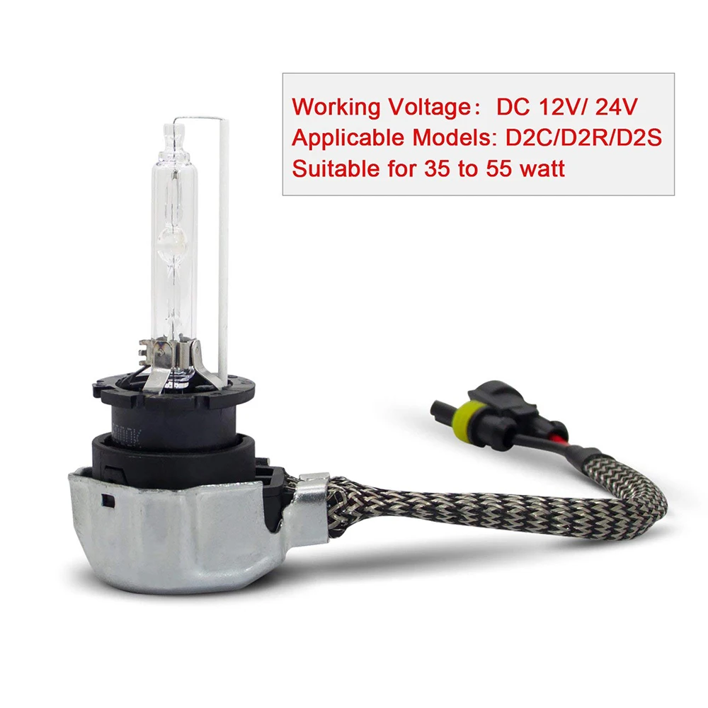2 Pcs D2S D2R HID Xenon Headlight Bulbs AMP Socket Base Connectors Adapter Wiring Harness Cable Wire Plug 2 Pcs D2S D2R HID Xenon Headlight Bulbs AMP Socket Base Connectors Adapter Wiring Harness Cable Wire Plug