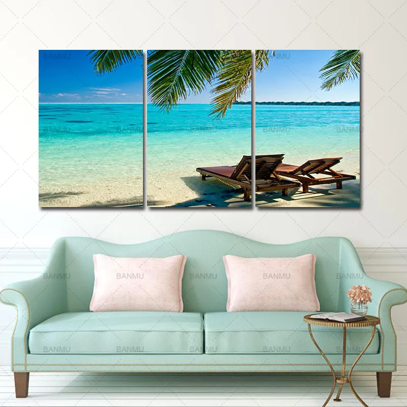 Download 3 panel wandkunst strand Desktop Wallpaper