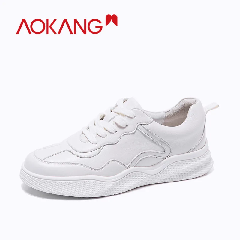 

AOKANG Women Shoes 2019 New Chunky Sneakers For Women Vulcanize Shoes woman Casual Fashion white Platform Sneakers outdoor shoes