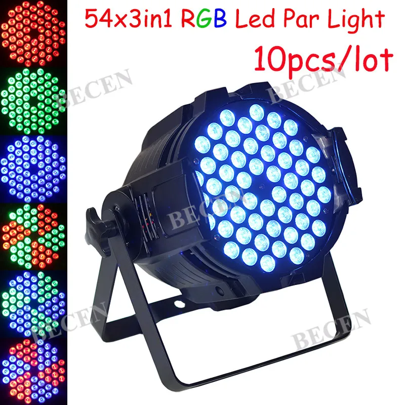 10 шт. 54x3в1 RGB LED сценический светильник Par DMX 512 освещение для вечеринок клубных