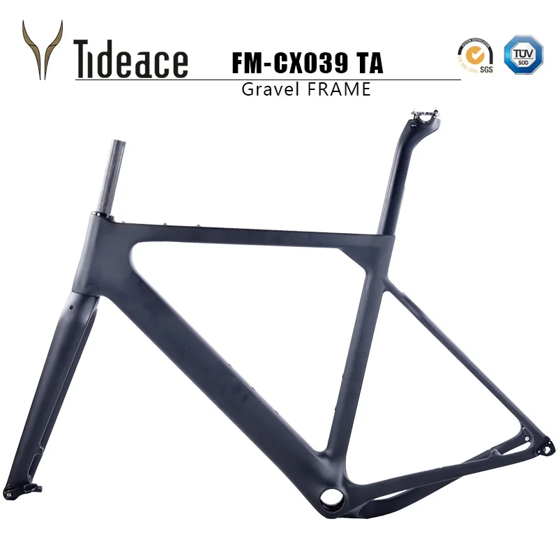 Best 2018 China NEW arrival Aero Road or MTB Bike Frame S/M/L size Cyclocross Frame Disc Bike Carbon Gravel frame QR or thru axle 3