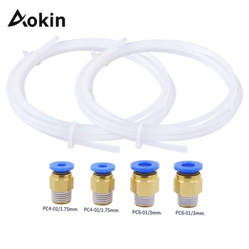 

3D Printers Parts 1M PTFE Tube Teflon PiPe Connectors J-head Hotend for V5 V6 1.75mm 3.0mm Filament Bowden Long Extruder Part